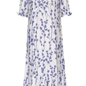 Floral leafy Blue and White Women's Dress